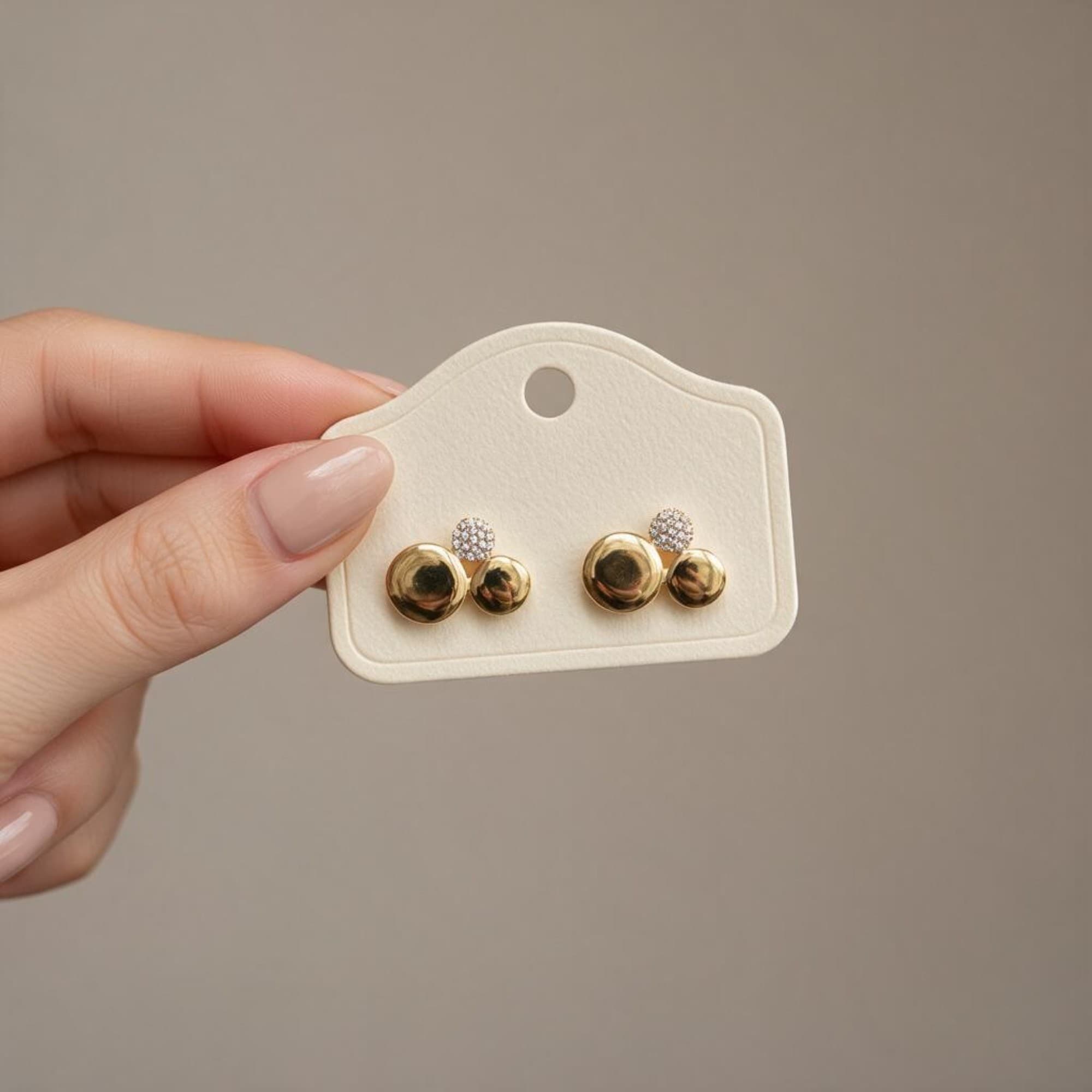 Brinco Orgânico Duplo Dourado