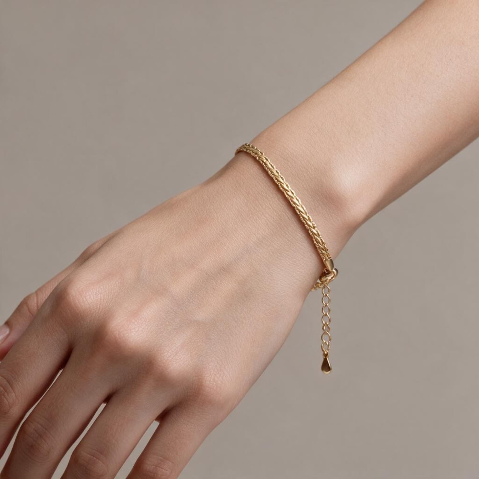 Pulseira Malha Trabalhada Dourado