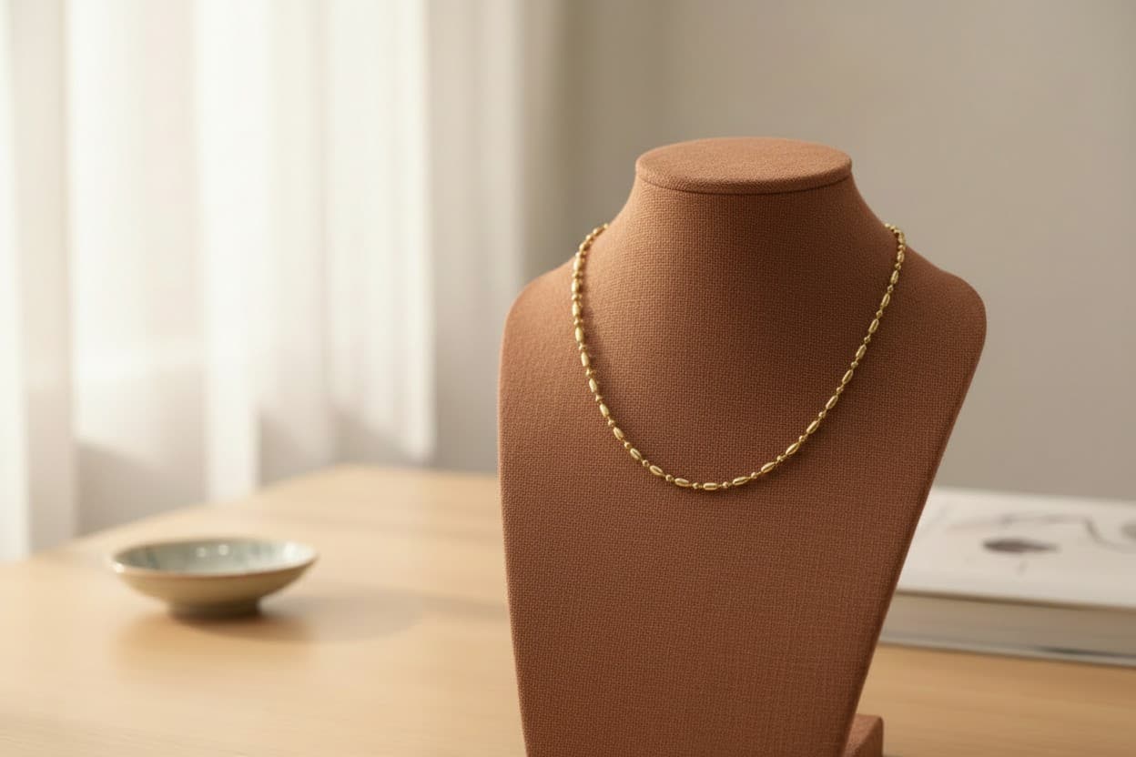 Choker Canutilhos e Esferas Dourado