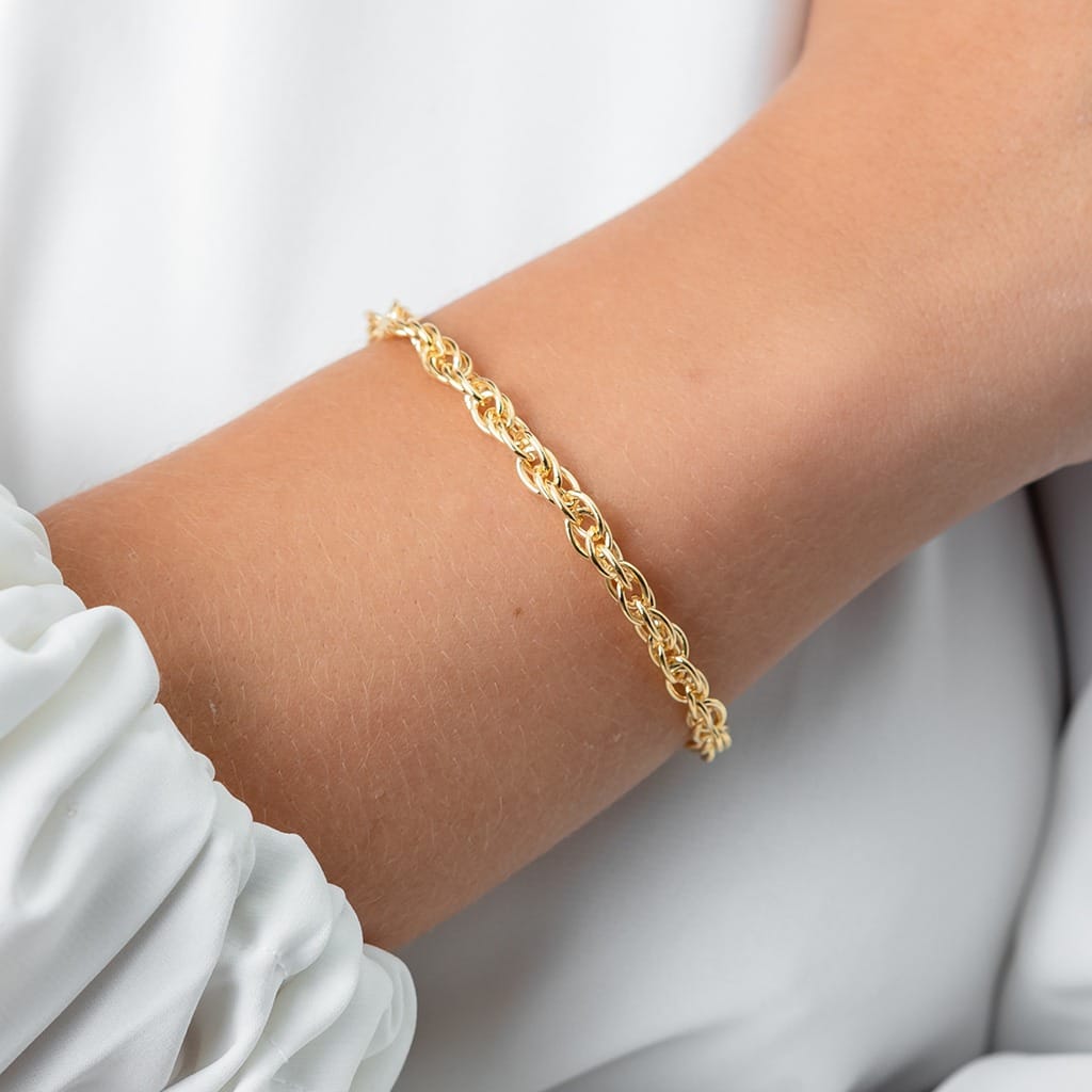 Pulseira Corrente Corda Dourado