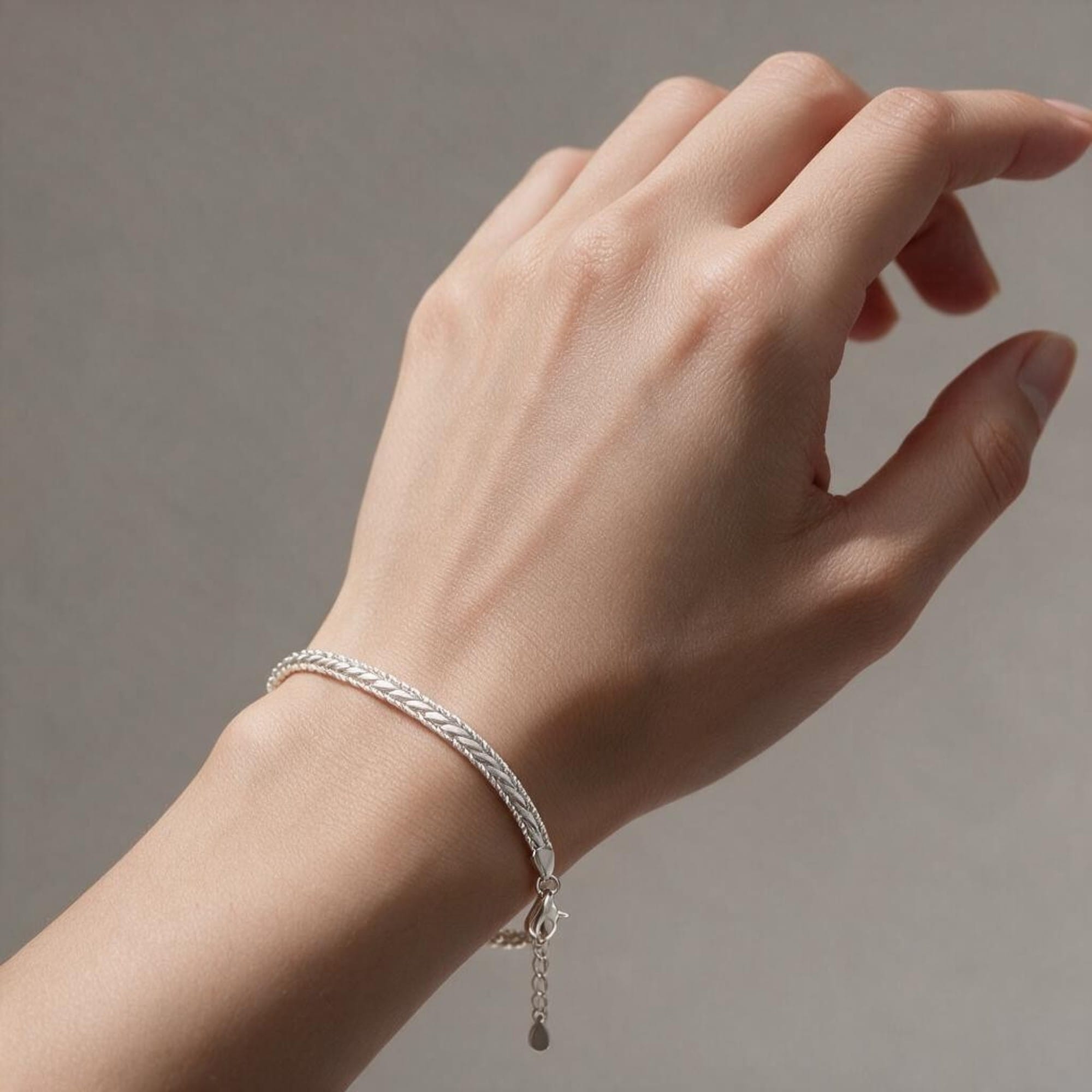 Pulseira Malha Trabalhada Prateado