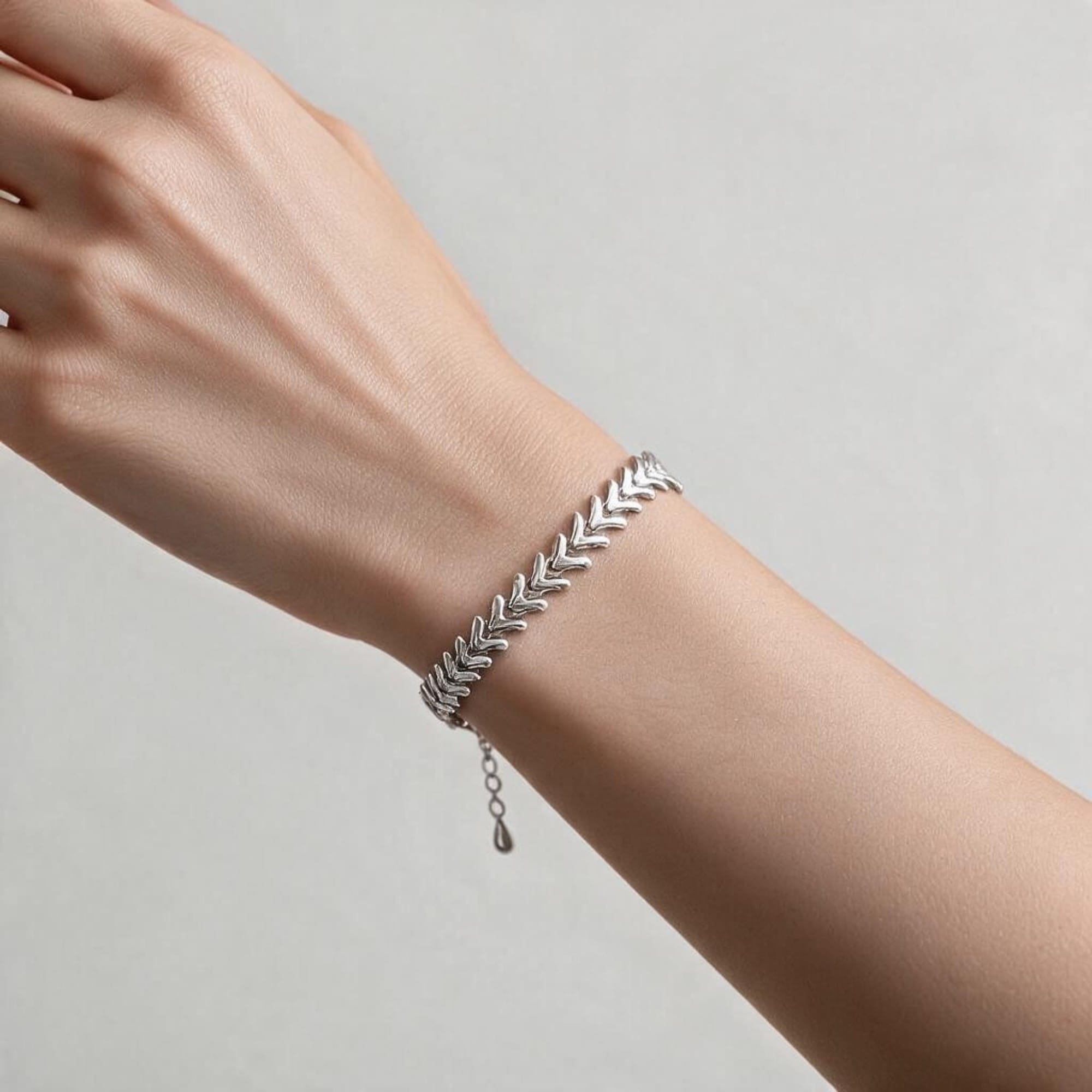 Pulseira Dupla Escamada Prateado