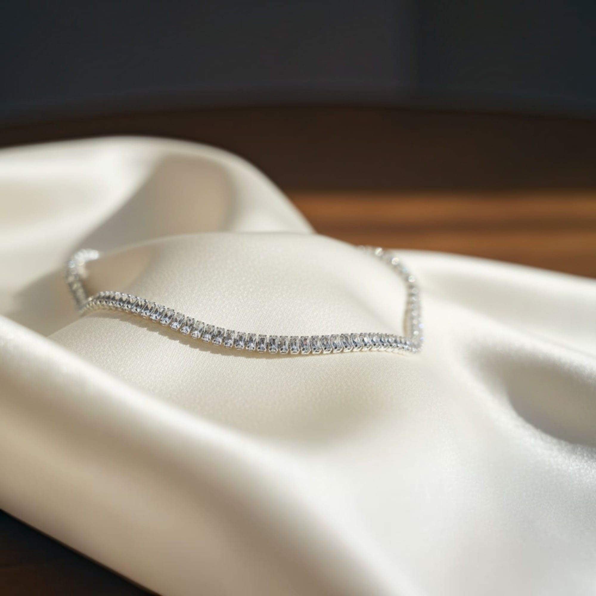 Choker Riviera Baguete Cristal Prateado – imagem 2